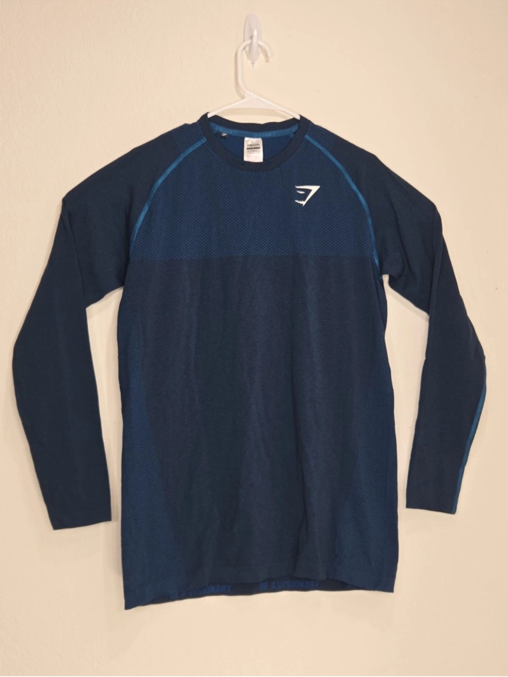 Gymshark Seamless Long Sleeve Blue Vital Blue Size L Mens